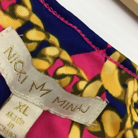 Nicki Minaj Graphic Pink Blue Gold Checker Legging - Picture 3 of 3